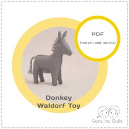 Felt Donkey Sewing Pattern Waldorf Nativity Tutorial - PDF
