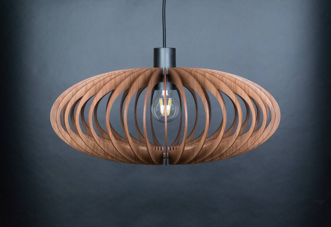 Wood Pendant Light, Wooden Chandelier, Mid Century Modern, Pendant