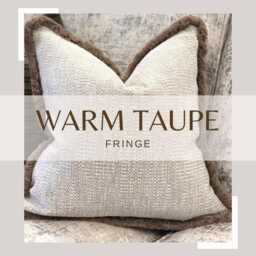 Luxury Textured Beige Cushion Cover With Custom Fringe - Cream Pillow Modern Farmhouse Neutral Decor - thumbnail 2