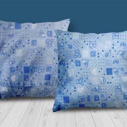 Handmade Alphabet & Teddy Baby Design Blue Cushion. Size 40 X 40cm - 16??? 16??? Cus21 - thumbnail 3