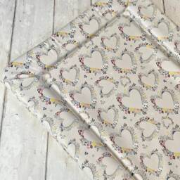 Floral Hearts Baby Changing Mat, Flowery Baby Changing Mat, Flower Love Heart Girly Mat - thumbnail 2