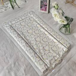 Floral Hearts Baby Changing Mat, Flowery Baby Changing Mat, Flower Love Heart Girly Mat - thumbnail 1