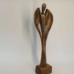 Hand Carved Wooden Angel Sculpture, Figurine Decor - 8.5 - thumbnail 3