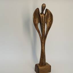 Hand Carved Wooden Angel Sculpture, Figurine Decor - 8.5 - thumbnail 2