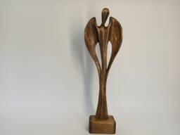 Hand Carved Wooden Angel Sculpture, Figurine Decor - 8.5 - thumbnail 1