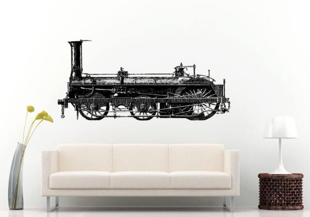 Express Classic Vintage Locomotive Train Rail Road Wall Decal Vinyl Sticker Mural Room Decor L712 - image 1