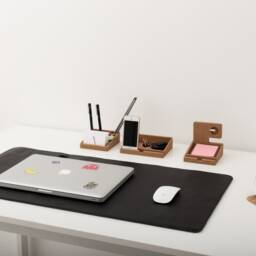 Large Leather Laptop Mat/Leather & Felt Desk Pad Computer Pad Desk Organizer - thumbnail 2