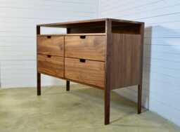 Chest Of Drawers, Solid Walnut/Oak Wood, Mid Century Credenza, Media Cabinet, Sandinavian Design
