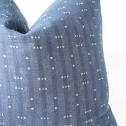 White Indigo Striped Pillow Cover - thumbnail 3