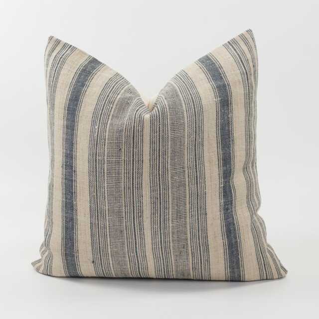 Vintage Hill Tribe Hemp Pillow Cover, Woven Striped Hmong Cushion - image 1