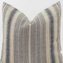 Vintage Hill Tribe Hemp Pillow Cover, Woven Striped Hmong Cushion - thumbnail 4