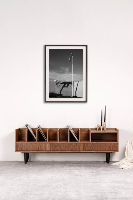 "Open Cabinet For Vinyl Records & Books Walnut ""Poppy" - image 1