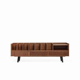"Open Cabinet For Vinyl Records & Books Walnut ""Poppy" - thumbnail 2