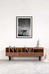 "Open Cabinet For Vinyl Records & Books Walnut ""Poppy" - thumbnail 1