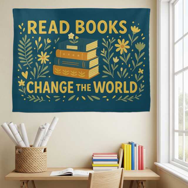 Book Lover Tapestry Inspirational Library Wall Hanging - image 1