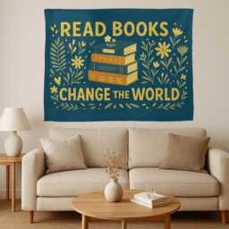 Book Lover Tapestry Inspirational Library Wall Hanging - thumbnail 3
