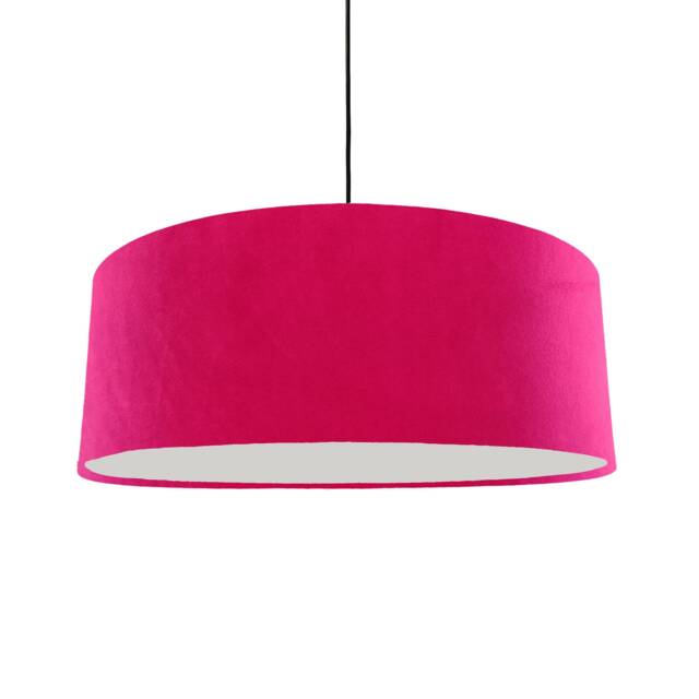 Extra Large Cerise Pink Velvet Lampshade With Diffuser - image 1