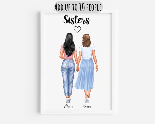 Personalised Sisters Print, Birthday Gift For Sister, Christmas Sister Gift, Quote Unique - image 1