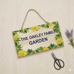 Personalised Hanging Garden Sign, Wooden Outdoor Plaque, Farmhouse Welcome Door Or Fence Decor, Wall Sign Yard Signs - thumbnail 4
