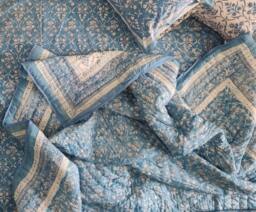 Indian Jaipuri Block Print Quilt Printed Reversible Razai Cotton Handmade Floral Quilt, Razai , Bedspread Comforter 100% - thumbnail 1