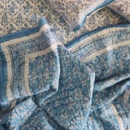 Indian Jaipuri Block Print Quilt Printed Reversible Razai Cotton Handmade Floral Quilt, Razai , Bedspread Comforter 100% - thumbnail 3