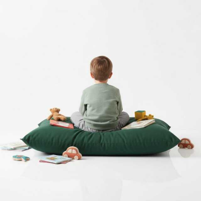 Bean Bag Green Floor Cushion Large Polyester Pillow - image 1