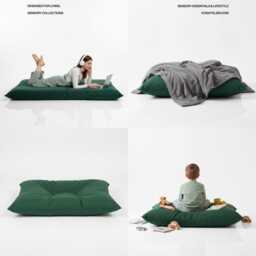Bean Bag Green Floor Cushion Large Polyester Pillow - thumbnail 3