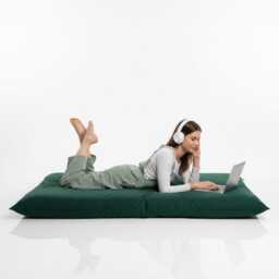 Bean Bag Green Floor Cushion Large Polyester Pillow - thumbnail 2