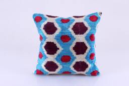 ??kat Velvet Pillow, Bohemian Pillow, Lumbar Pillow, Designed Cushions, Couch Cushions, Gift Her, Decorative Pillow16, Etsy Online Gift, Blue Pillow - thumbnail 1