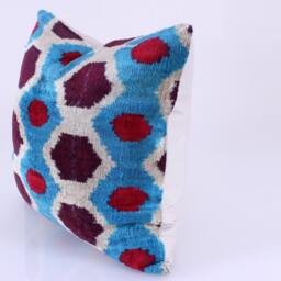 ??kat Velvet Pillow, Bohemian Pillow, Lumbar Pillow, Designed Cushions, Couch Cushions, Gift Her, Decorative Pillow16, Etsy Online Gift, Blue Pillow - thumbnail 2