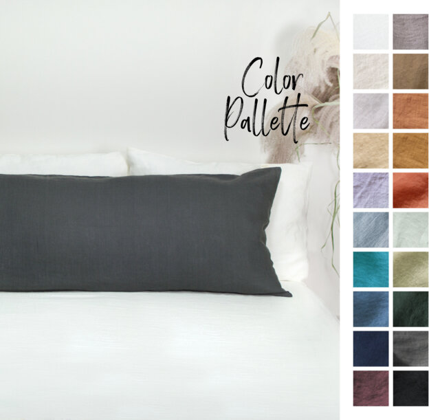 Linen Body Pillow Cover. Case For Pillow. Dakimakura Home Decor. Lumbar - image 1