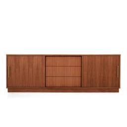 Mid-Century Sideboard, Dresser, Commode, Credenza Made Of Oak Vaneer - Teak Colour Livlo T-S05