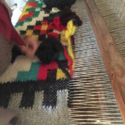 Handwoven Wool Blanket Ukrainian Hutsul Kilim Rug, Floral Design - 150x200cm - thumbnail 4