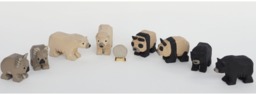 Hand Carved Wooden Bear Figurines, Koala, Polar, Panda, Black Bears - thumbnail 1