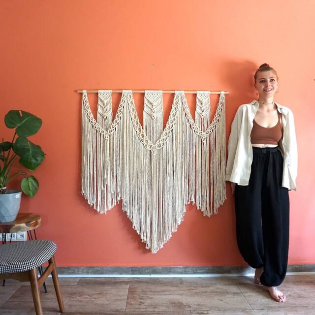 Extra Large Handmade Macrame Wall Hanging, Boho Woven Tapestry - image 1