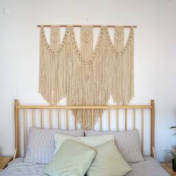 Extra Large Handmade Macrame Wall Hanging, Boho Woven Tapestry - thumbnail 2