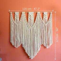 Extra Large Handmade Macrame Wall Hanging, Boho Woven Tapestry - thumbnail 4