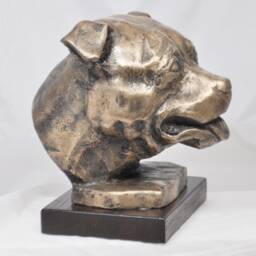 staffordshire Bull Terrier Head - Unique Dog Sculpture - thumbnail 3