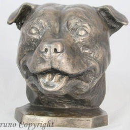 staffordshire Bull Terrier Head - Unique Dog Sculpture - thumbnail 4