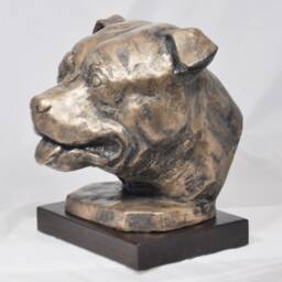 staffordshire Bull Terrier Head - Unique Dog Sculpture - thumbnail 2