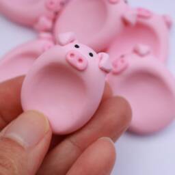 Pig Worry Stone, Anxiety Relief Pocket Buddy, Polymer Clay, Animal Lover Gift - thumbnail 2