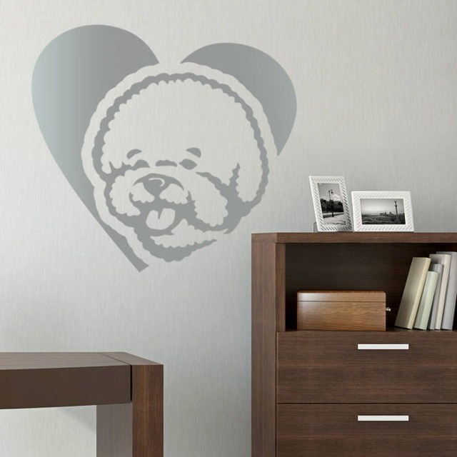 Bichon Heart Vinyl Decal Dog Lover Gift, Car/Wall Sticker - image 1