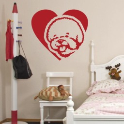Bichon Heart Vinyl Decal Dog Lover Gift, Car/Wall Sticker - thumbnail 2