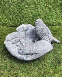 Large Bird in Hand Feeder Concrete Outdoor Animal Frost Protected