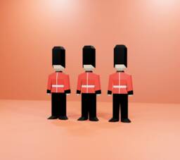 Queen's Guard Papercraft, 3D Decor Diy British Royal Sculpture Low Poly Printable Template - thumbnail 1