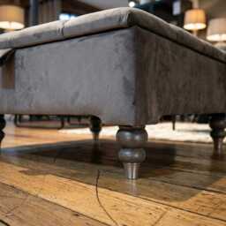 Handmade Grey Velvet Ottoman With Storage - Living Room Bench, UK Made - thumbnail 4