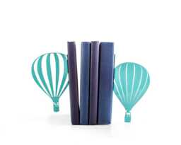 Hot Air Balloon Bookends Metal Adventure Nursery Decor - thumbnail 1