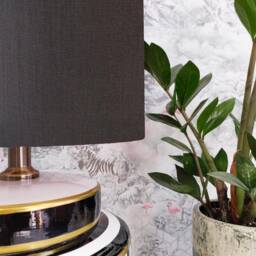 Charcoal Grey Lampshade in Linen With Silver Lining - thumbnail 2