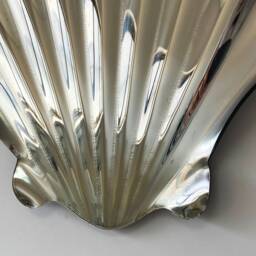 Seashell Wall Mirror, Modern Silver Decor - thumbnail 3