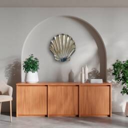 Seashell Wall Mirror, Modern Silver Decor - thumbnail 4